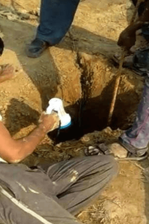 Worker in Borewell