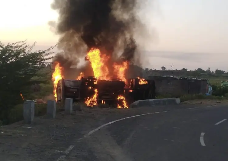 Tank fire in bhagwanpura